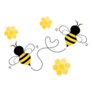 Flying Bee With Honeycombs Cute Cartoon Sticker