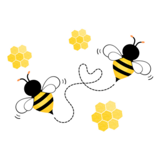 Flying Bee With Honeycombs Cute Cartoon Sticker