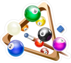 Flying Billiard Ball With Triangle Rack Sticker