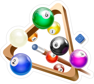 Flying Billiard Ball With Triangle Rack Sticker