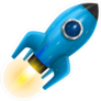 Flying Blue Rocket Sticker