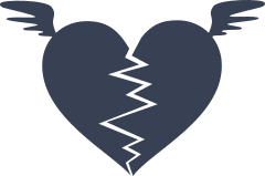 Flying Broken Heart Sticker