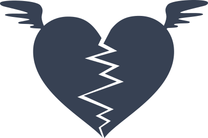 Flying Broken Heart Sticker