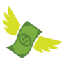 Flying Dollar Sticker