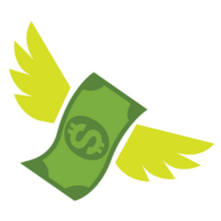Flying Dollar Sticker