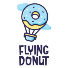 Flying Donut Logo Sticker
