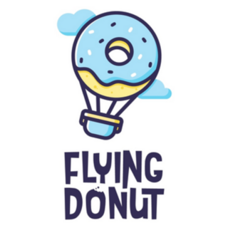 Flying Donut Logo Sticker