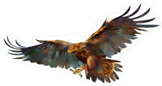 Flying Eagle Drawing Sticker