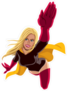 Flying Female Superhero Sticker