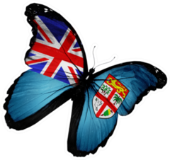 Flying Fiji Flag Butterfly Sticker