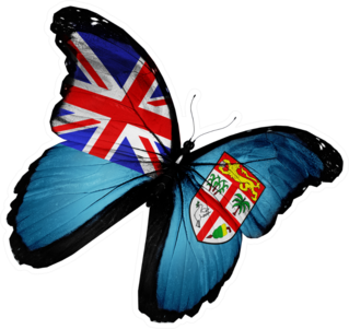 Flying Fiji Flag Butterfly Sticker