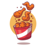Flying Fried Chicken Sticker
