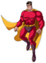Flying Happy Cartoon Superhero Sticker