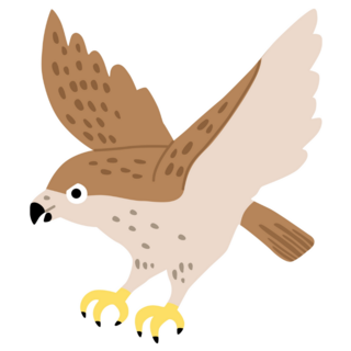 Flying Hawk Cartoon Sticker