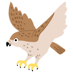 Flying Hawk Cartoon Sticker