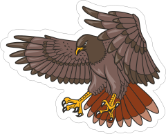 Flying Hawk Mascot Sticker