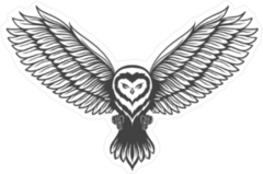 Flying Owl In Attacking Pose Sticker