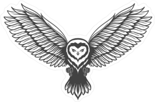 Flying Owl In Attacking Pose Sticker