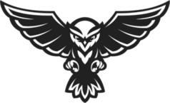 Flying Owl Logo Mascot Sticker
