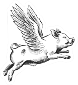 Flying Pig Sketch Sticker