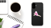 Flying Pink Fairy Sticker on a Phone (New) example