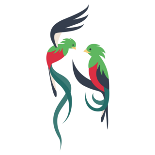Flying Quetzal Birds Sticker