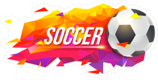 Flying Soccer Ball Low Poly Fire Sticker