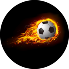 Flying Soccer Ball on Fire Sticker