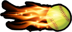 Flying Softball On Fire Sticker
