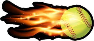 Flying Softball On Fire Sticker