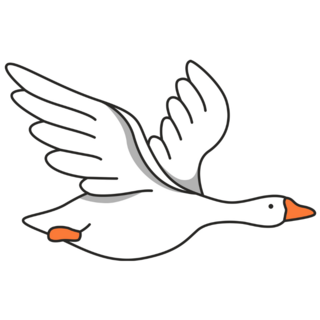 Flying White Goose Sticker