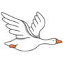 Flying White Goose Sticker