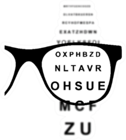 Focus In Glasses Abstract Illustration Sticker