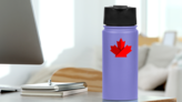 Folded Canada Maple Leaf Sticker on a Water Bottle (New) example
