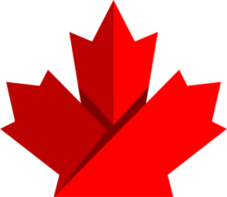 Folded Canada Maple Leaf Sticker