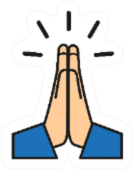 Folded Praying Hands In Color Sign Sticker