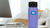 Folk Elephant Sticker on a Water Bottle (New) example