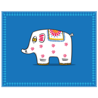 Folk Elephant Sticker