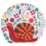 Folk Snail And Flowers Sticker