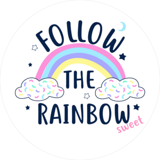 Follow The Rainbow Text Sticker