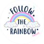 Follow The Rainbow Text Sticker