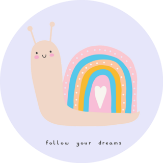 Follow Your Dreams Rainbow Snail Sticker
