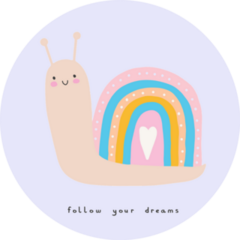 Follow Your Dreams Rainbow Snail Sticker