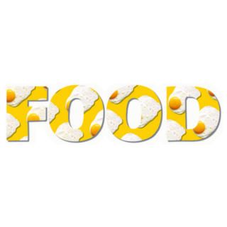 Food Lettering Made With Fried Egg Sticker