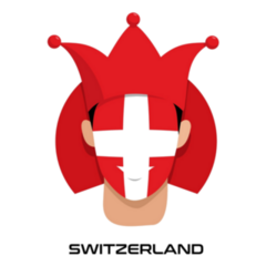 Football Fans Switzerland Flag On Cap Sticker