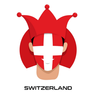 Football Fans Switzerland Flag On Cap Sticker