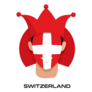 Football Fans Switzerland Flag On Cap Sticker