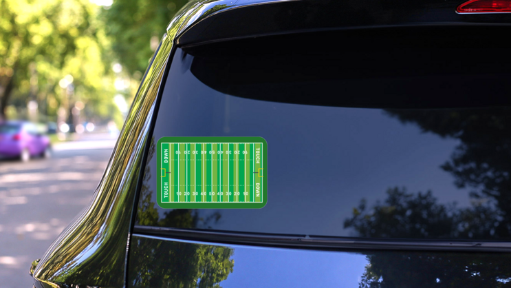 Football Field Sticker on a Rear Car Window (New) example