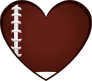 Football Heart Sticker