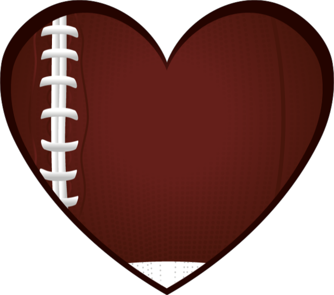 Football Heart Sticker Shipped Fast & Free!